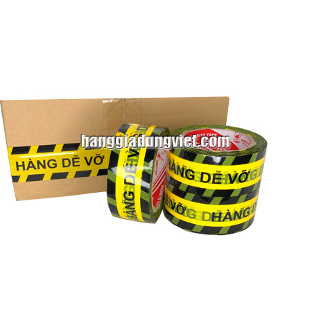 Combo 3 Cuộn Băng Keo Dán Thùng in Chữ Hàng Dễ Vỡ  