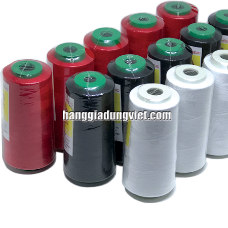 Combo 3 Cuộn Chỉ May Trắng Đỏ Đen