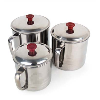 Combo 3 Ly Inox Có Nắp Cao 10cm