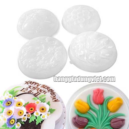 Combo 4 Khuôn Làm Rau Câu 3D Hoa Quả (20x3cm)