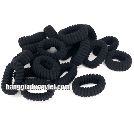 Combo 10 Dây Thun Cột Tóc Màu Đen Bản Rộng 2CM