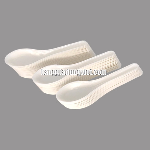 Combo 100 Muỗng Cơm Nhựa PP Mỏng Dùng Một Lần