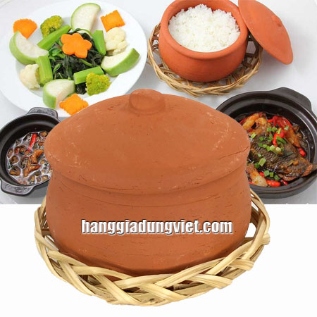 Combo Bộ Nồi Cơm Niêu Và Rế Lót Nồi (13x11cm)
