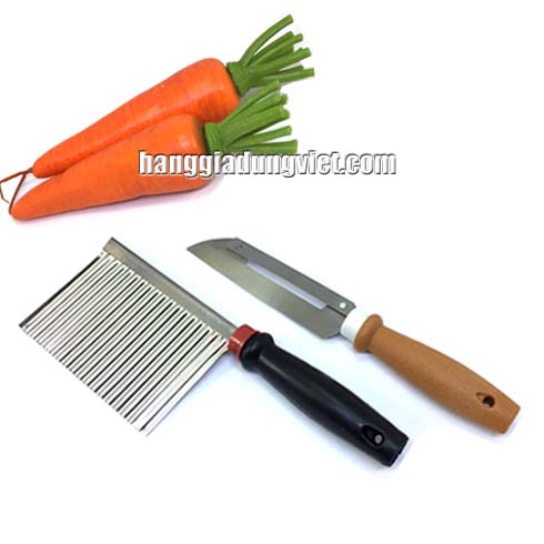 Combo Dao Bào KiWi Và Dao Cắt Răng Cưa Inox Tiện Lợi