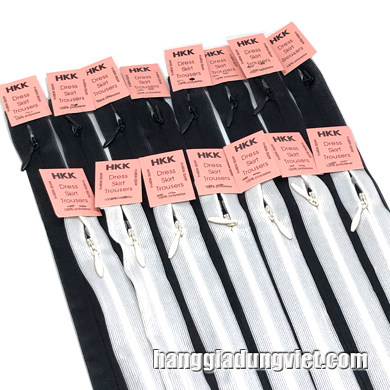 Dây Kéo Giọt Nước Trắng Đen (26cm)