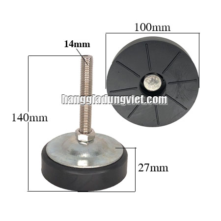 Đế Cao Su Chống Rung Chân Máy, Tán inox 14mm