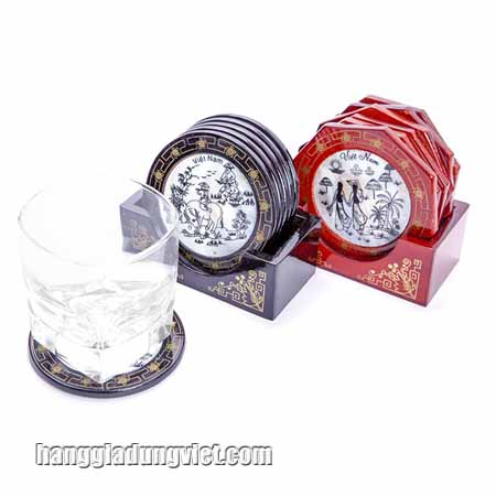 Đế Lót Ly Bằng Gỗ Khảm Xà Cừ Cao Cấp