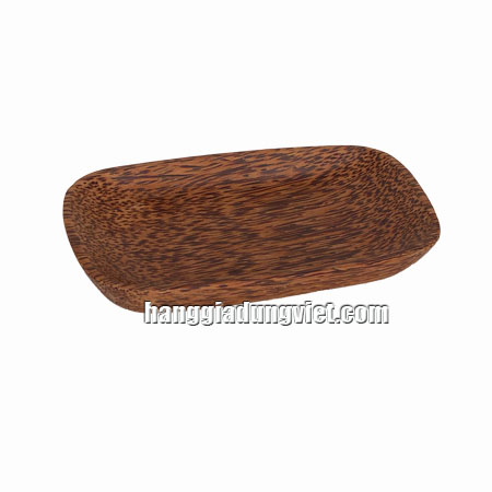 Dĩa Chữ Nhật Gỗ Dừa Cao Cấp Xuất Khẩu 17x10cm
