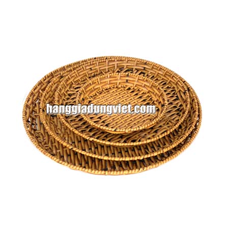 Dĩa Tròn Nhựa Giả Mây Tiện Dụng (Nhiều Size)