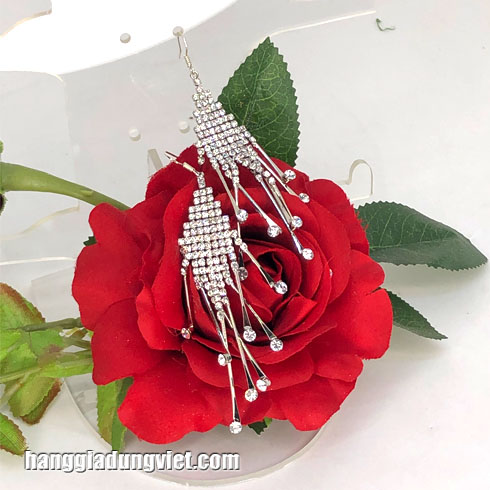 Đôi Bông Tai Đính Đá Kim Cương Sang Trọng