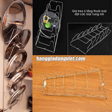 Giá Treo Vung Nồi Inox 6 Tầng Tiện Dụng
