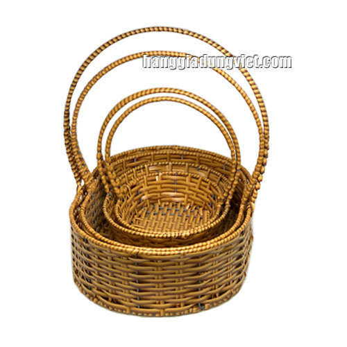 Giỏ Đựng Trái Cây, Cắm Hoa Trang Trí Oval (Nhiều Size)