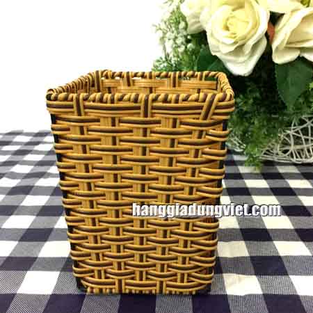 Giỏ Vuông Nhựa Giả Mây Tiện Dụng (11x13cm)