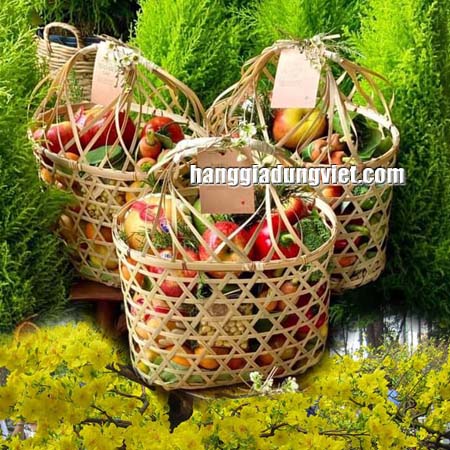 Giỏ Tre Đan Đựng Trái Cây, Quà Biếu Tết (Nhiều size)