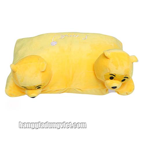 Gối Đi Xe 2 Đầu Vải Nhung Mềm Mại Cho Bé 