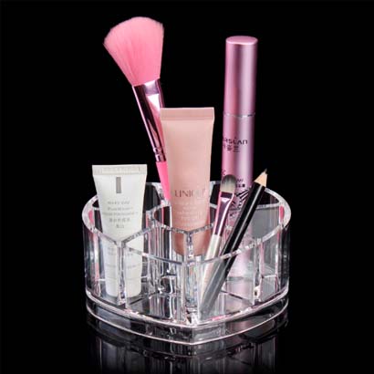 Hộp Đựng Mỹ Phẩm Son Hình Trái Tim Nhựa Acrylic Cao Cấp