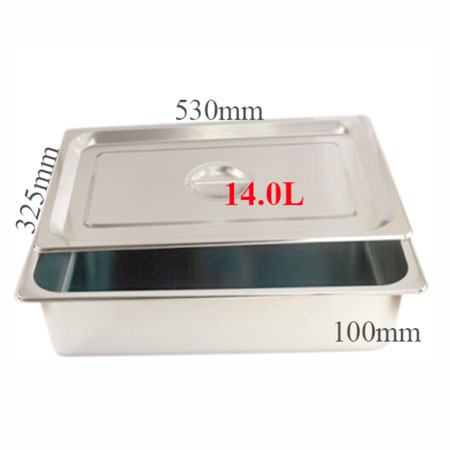 Khay Đựng Thức Ăn Buffet Inox Lòng Sâu Có Nắp Đậy 