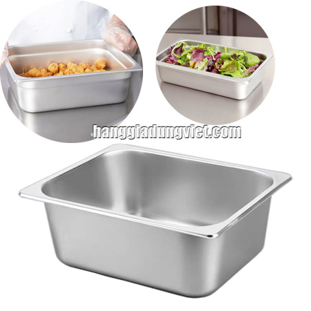 Khay Inox 304, Khay Đựng Thức Ăn Buffet 33x27x10CM