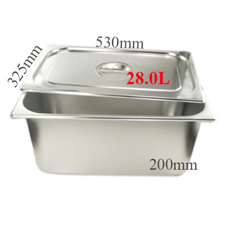Khay inox Đựng Thức Ăn, Buffet Sâu Lòng Có Nắp 
