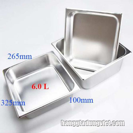 Khay Inox Trưng Bày Thức Ăn Tiệc Buffet (325x265x100mm)