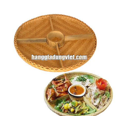 Mẹt Tre Tròn 5 Ngăn Chia Thức Ăn ĐK35cm