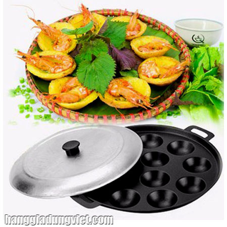 Khuôn Bánh Khọt 10 Lỗ Kèm Nắp Đậy