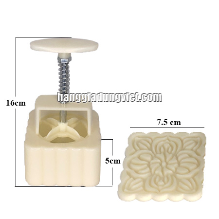 Khuôn Bánh Trung Thu Vuông 200-250g, 4 Mặt Bánh