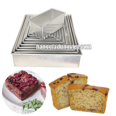 Khuôn Nướng Bánh Chữ Nhật Nhôm Dầy Cứng Cáp (11 size)