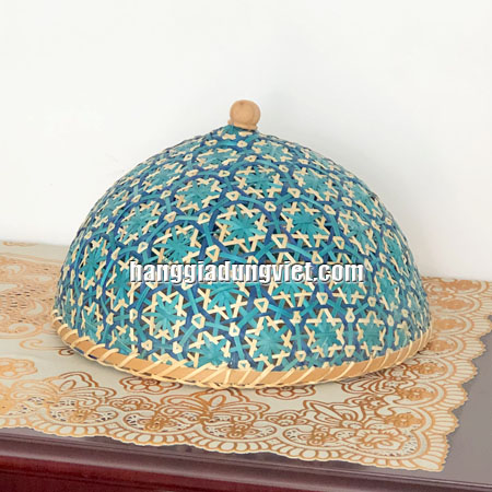 Lồng Bàn Tròn Tre Đan Hoa ĐK33x20cm