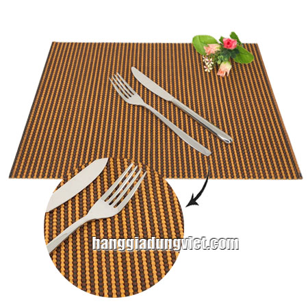 Miếng Lót Bàn Ăn Mành Tre Đan Thổ Cẩm 30x40CM 
