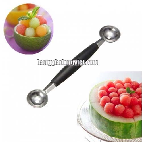 Muỗng Múc Trái Cây 2 Đầu Tròn Inox