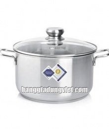 Nồi Inox Cao Cấp 3 Đáy Nắp Kính 24cm Chính Hãng Fivestar