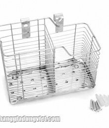 Ống Đũa 2 Ngăn Inox Cao Cấp Có Móc Treo (17x13x8cm)