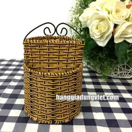 Ống Đũa Tròn Nhựa Giả Mây Tiện Dụng