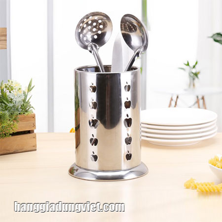 Ống Đựng Đũa Muỗng Inox Cao Cấp Dạng Tròn