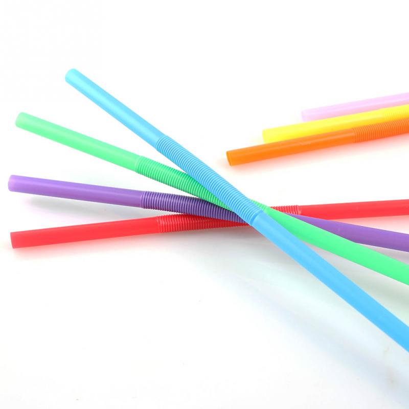 Ống Hút Tạo Hình Nhiều Màu Dài 28cm - Túi 100 Ống Hút
