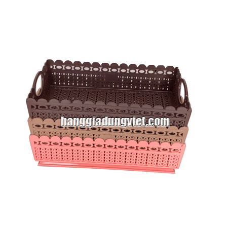 Rổ Nhựa Chữ Nhật Nhiều Màu Tiện Dụng (24x14x7CM)