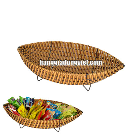 Rổ Nhựa Đan Hình Ghe Thuyền 41x21x11CM