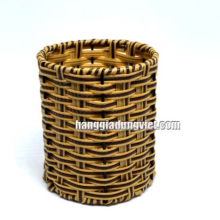 Rổ Nhựa Giả Mây Cao Cấp Hình Ống Tròn