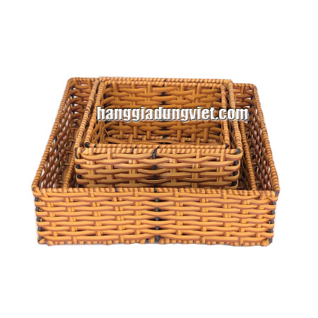 Rổ Vuông Nhựa Giả Mây (Nhiều size)