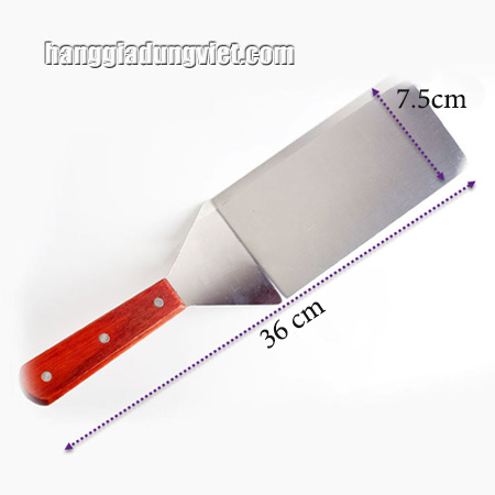 Sạn Xúc Bánh Inox Cán Gỗ Cao Cấp