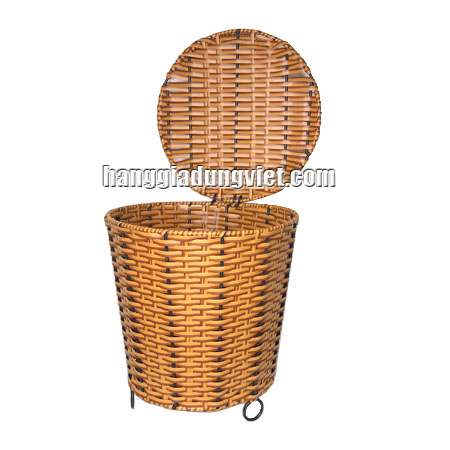 Sọt Nhựa Giả Mây Có Nắp Đậy (Nhiều size)