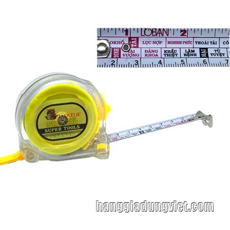 Thước Cuốn Thép 5m Luxtop 20-519MM (Vàng)