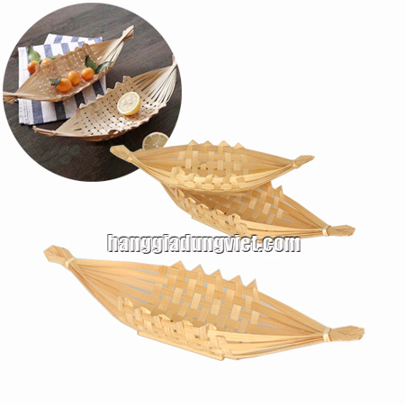 Thuyền Tre Trang Trí Nhà Hàng Món Ăn (Nhiều size)