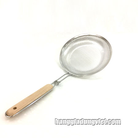 Vá Chiên Vớt Ráo Dầu Cán Gỗ Chống Nóng 14x36cm
