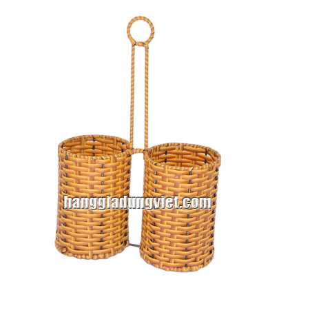 Ống Đũa Để Bàn, Xách Ly Ống Tròn 2 Ngăn(10x15x30)