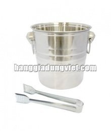 Xô Đựng Đá và Kẹp Gắp Đá Bằng Inox Cao Cấp